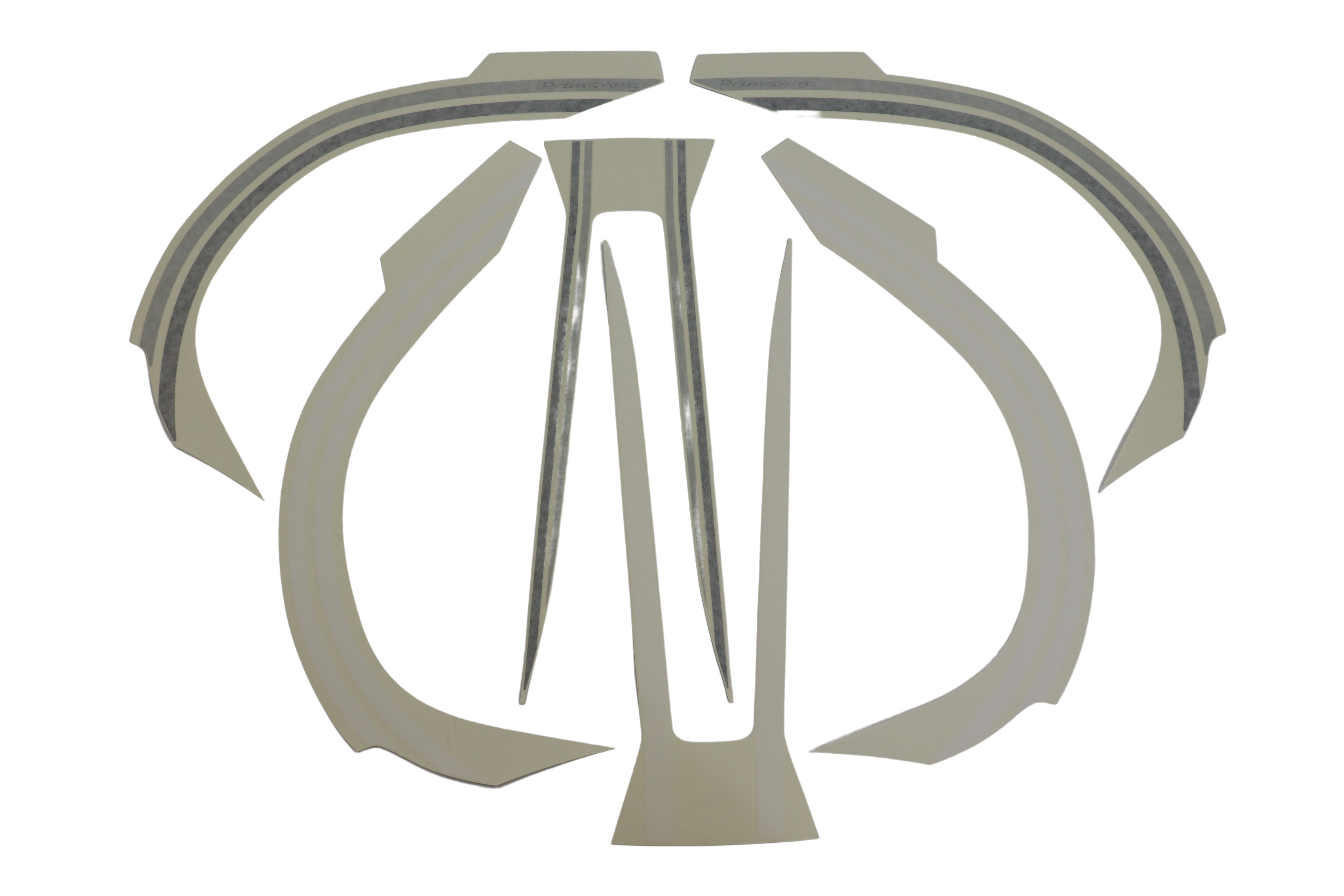 Aufkleber Dekorset Schriftzug "Elegance" Vespa PRIMAVERA 50-150ccm silber/​anthrazit