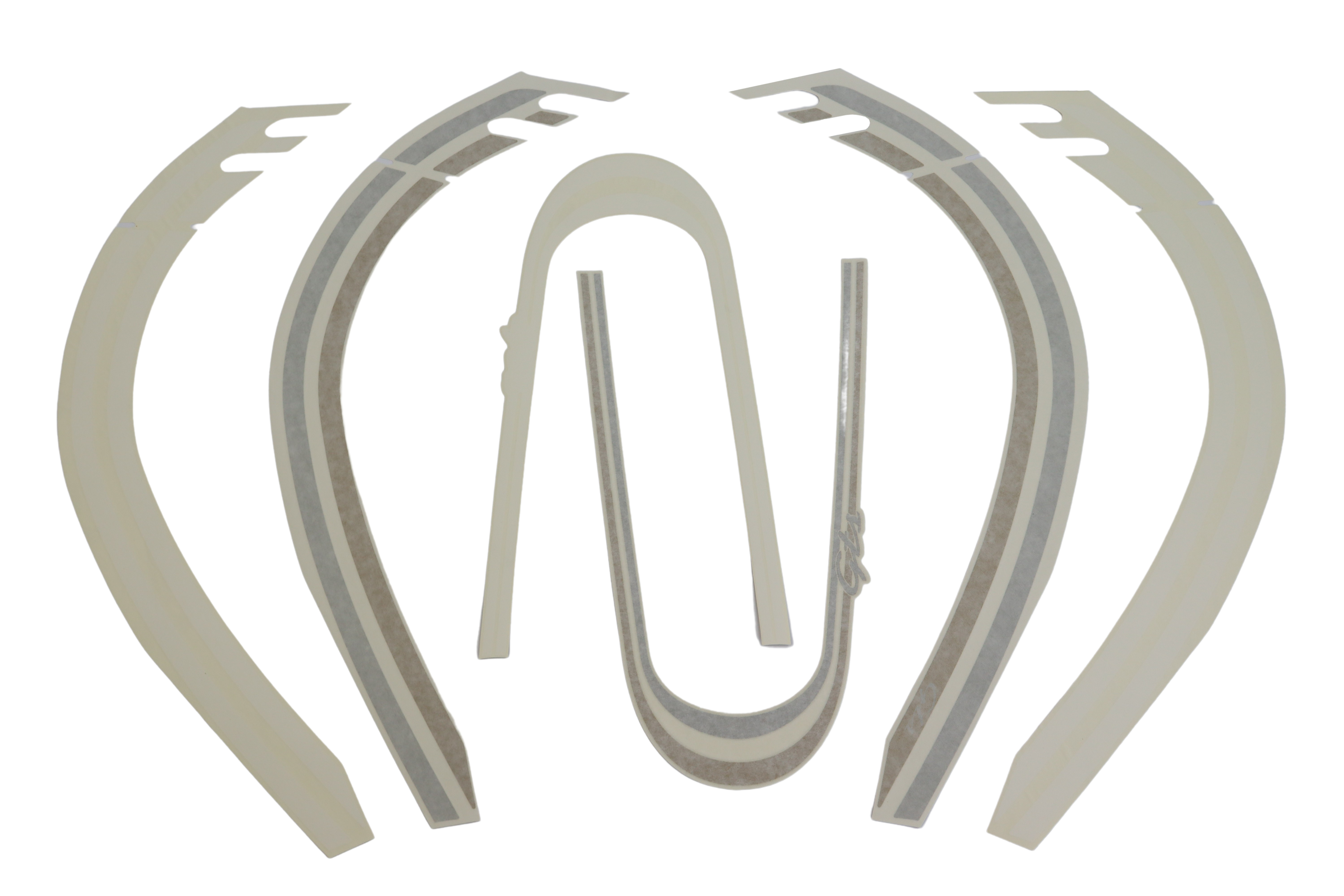 Aufkleber Dekorset Schriftzug "Elegance" Vespa GTS ​silber/gold