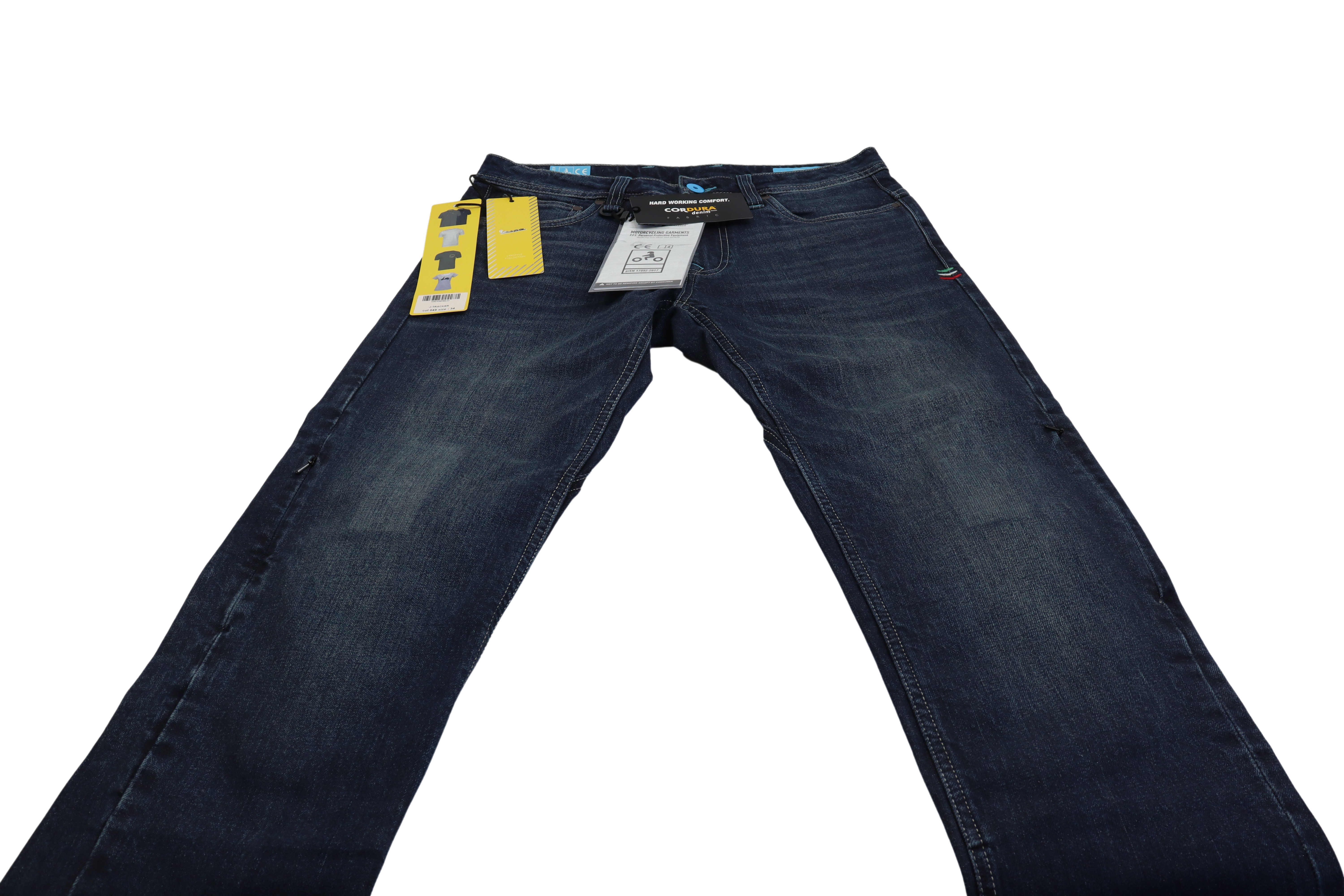 Vespa Jeans Denim Blau Größe 34 Slim Fit mit Knieprotektoren Cordura